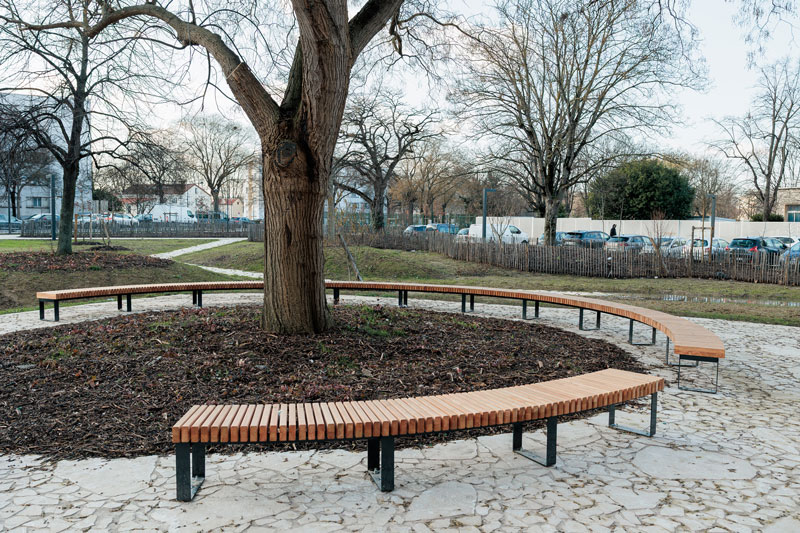 parc madelaine riffaud - bancs