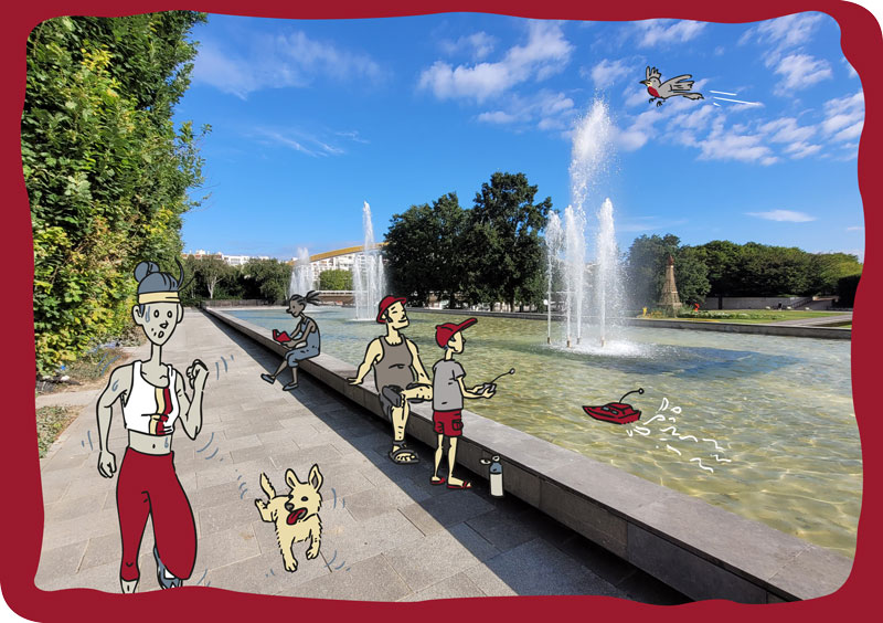 reprise illustrée parc andré citroen à paris