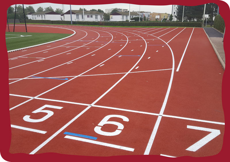 reprise illustrée piste d'athlétisme à gonfreville