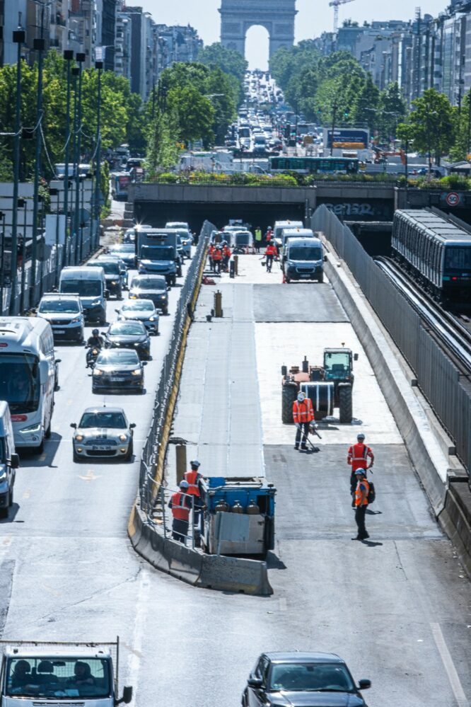 pont de neuilly en travaux avec sens de circulation contraint